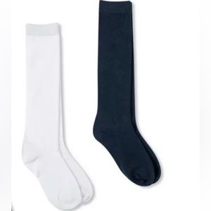 Blue and white school socks